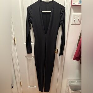 Fashion Nova - black fitted jumpsuit, small